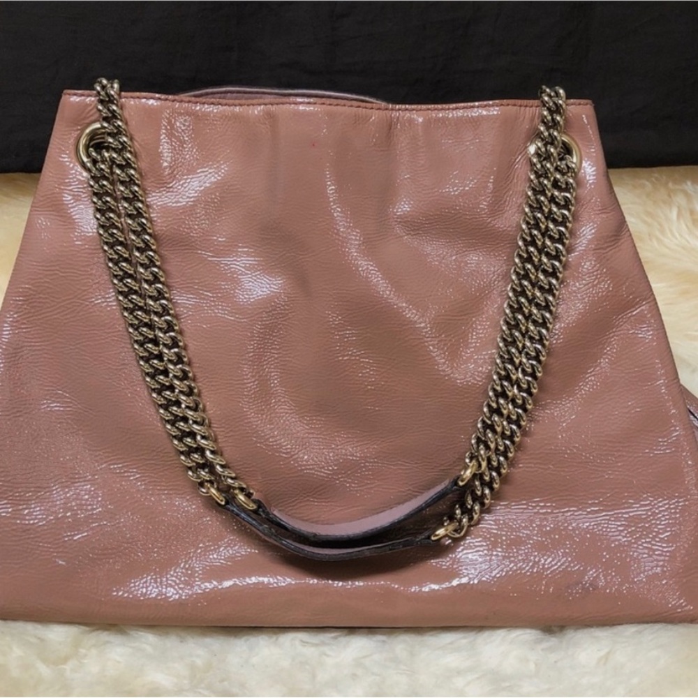 Gucci Soho Chain Bag Patent Blush Nude Beige Tan - Picture 2 of 13